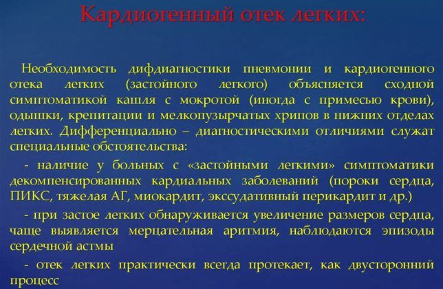 Обструкция появляется при кардиогенном отеке